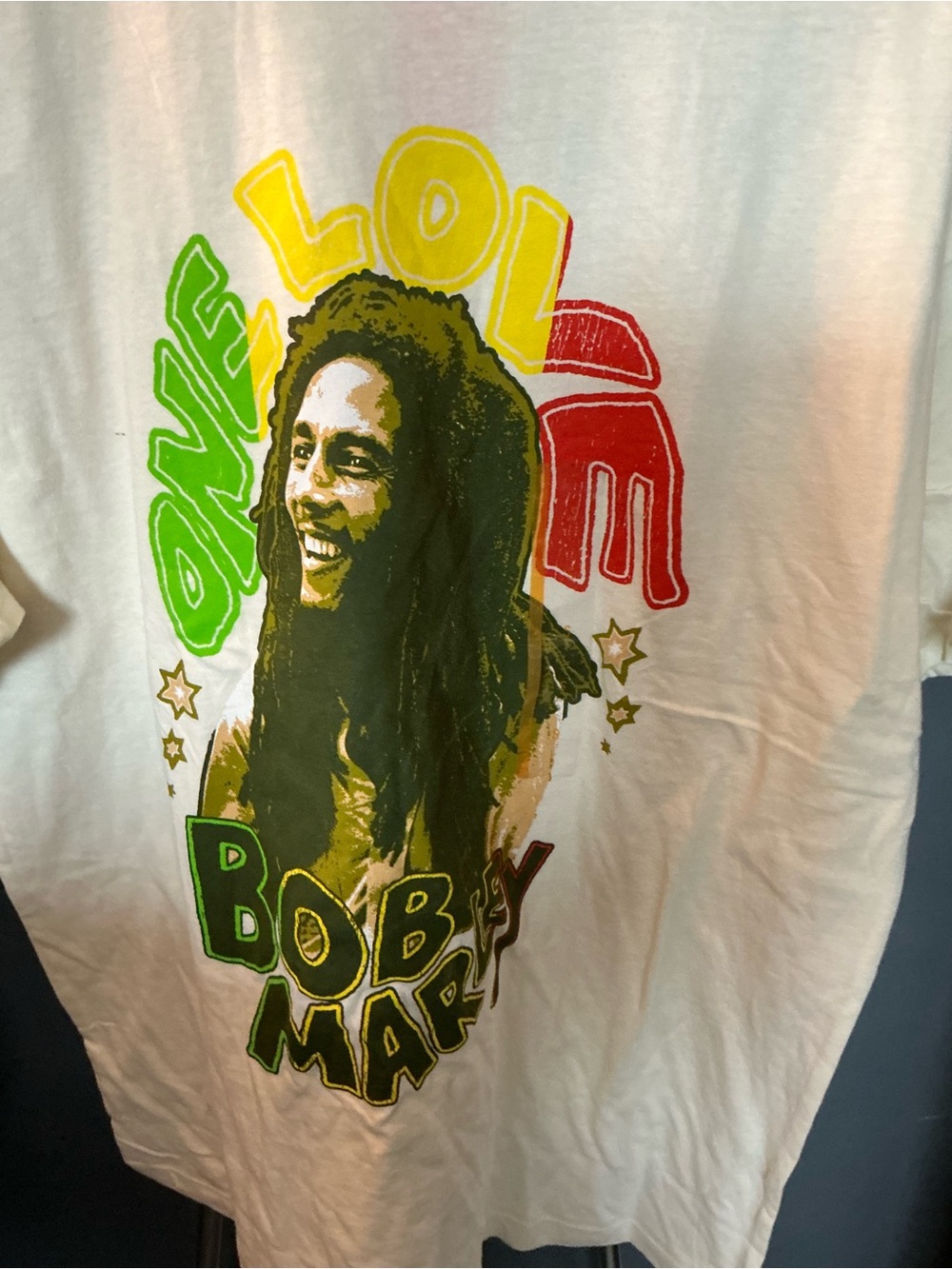 Zion Rootswear White Tee with Red, Yellow & Green Print